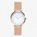 Reloj circular de malla - aspecto refinado Oro Hombre