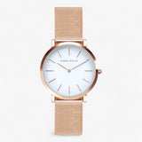 Ronde horloge met mesh band - Verfijnde uitstraling in goud voor mannen