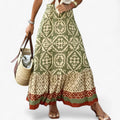Falda Maxi Boho con Estampado Ikat Mujer