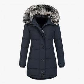 Giacca Invernale Donna Lussuosa e Calda - BLU S - calda donna giacca giacca invernale invernale Linen lussuosa Solid Women women's coats & jackets - Concept Palermo