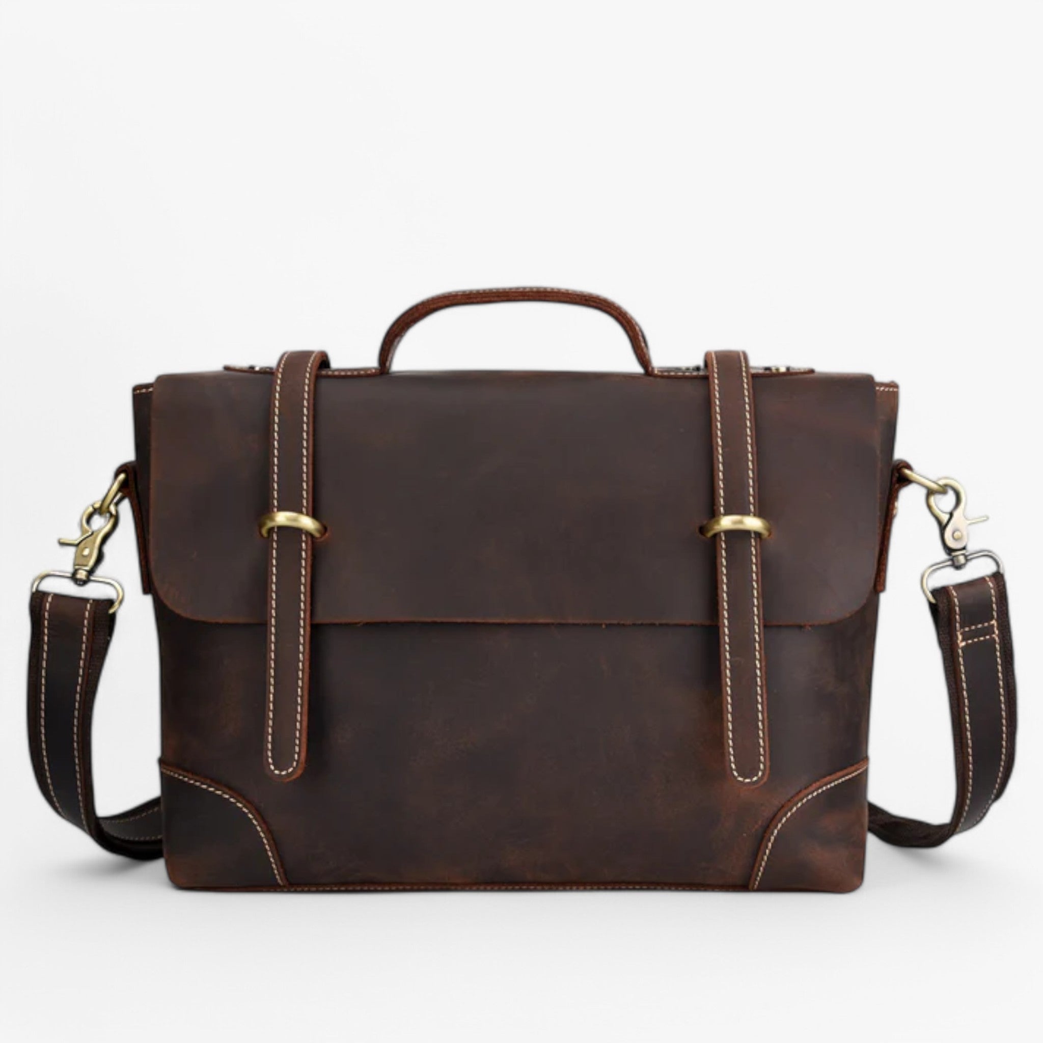 Valigetta in Pelle di Lusso Donna - Marrone scuro - accessoires bags donna pelle tassen valigetta valigetta pelle - Concept Palermo