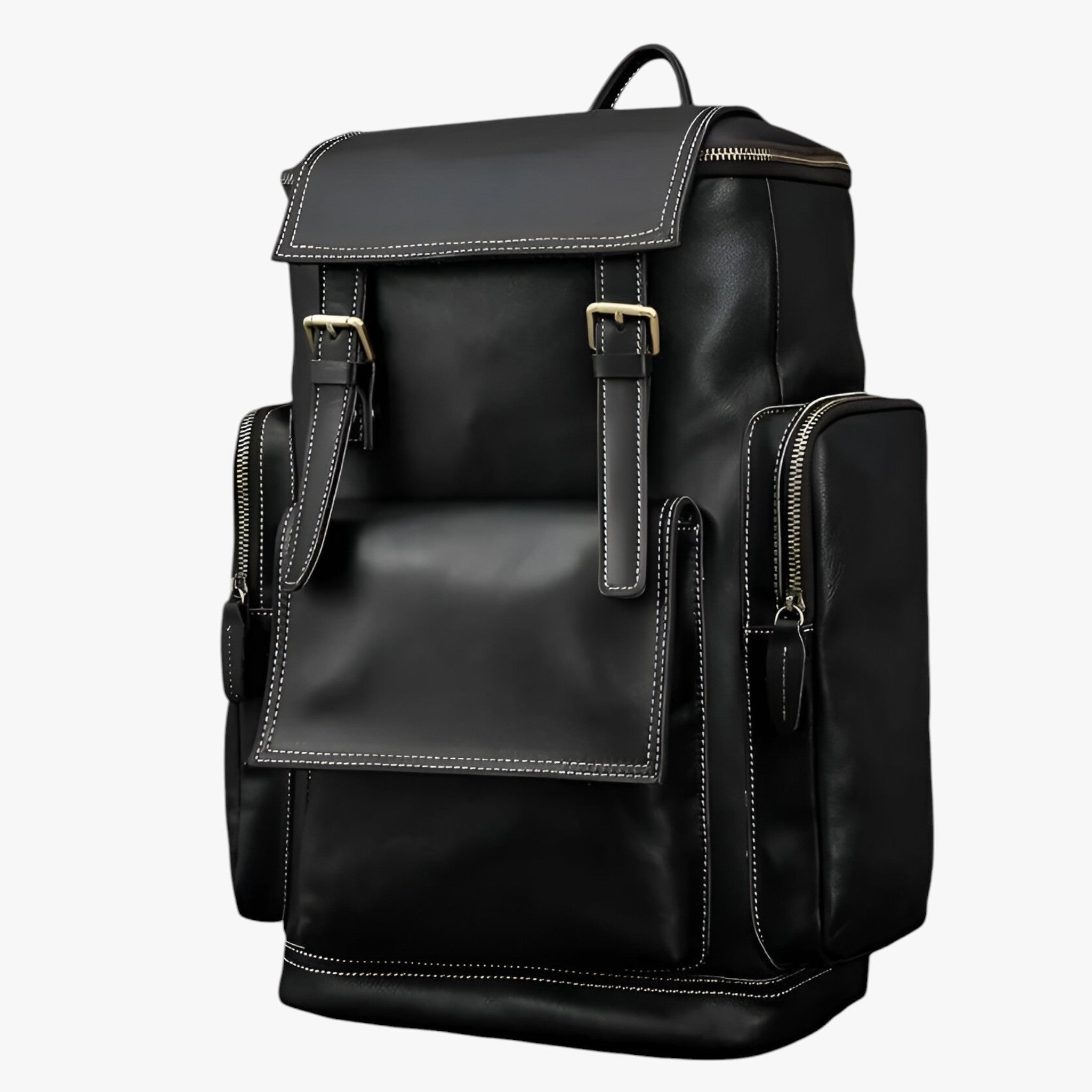 Zaino in Pelle con Scomparto per Laptop Uomo - Nero - accessoires bags laptop pelle scomparto tassen uomo zaino zaino pelle - Concept Palermo