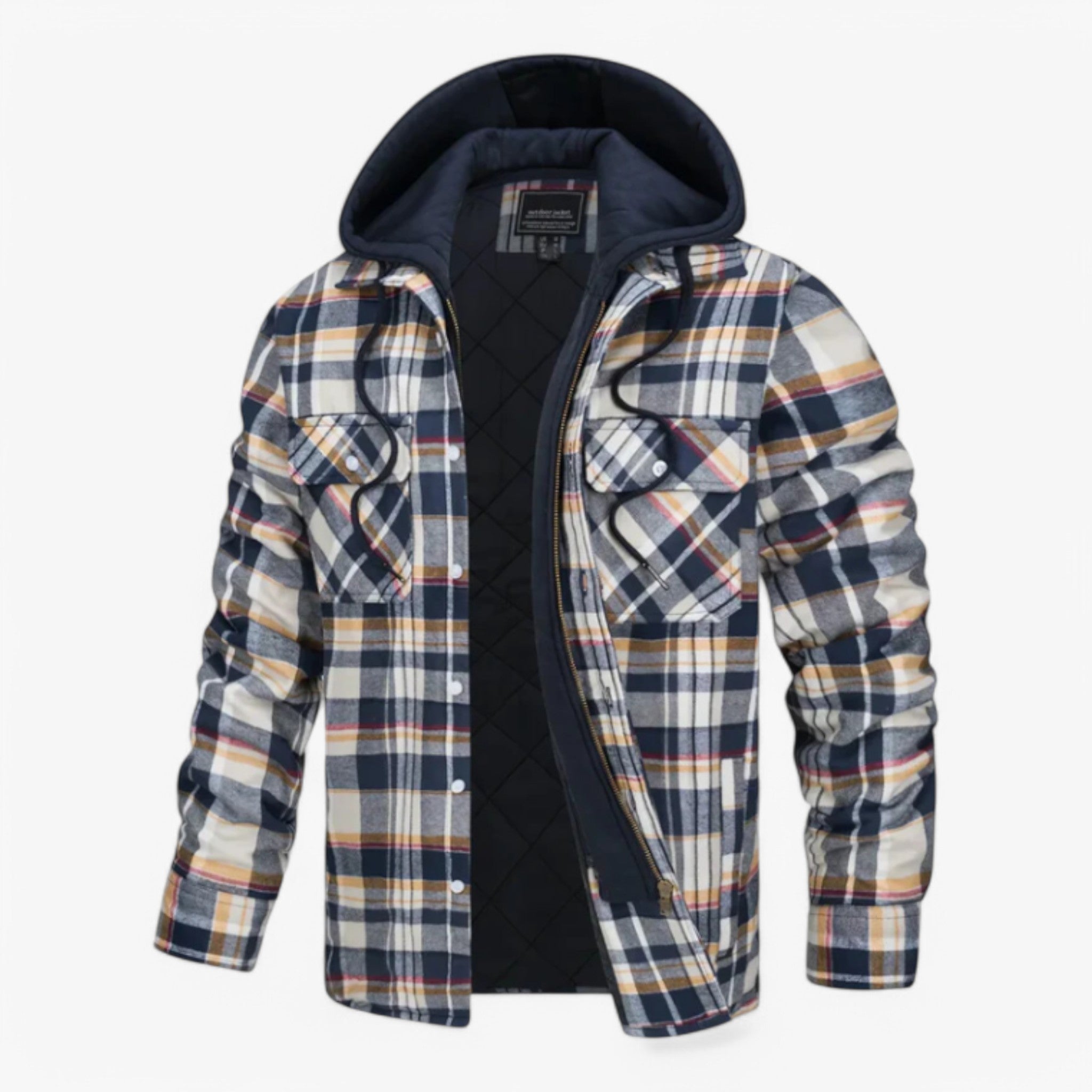Flanella a Righe con Cappuccio Uomo - Giallo - cappuccio flanella flanella righe men's coats & jackets righe uomo - Concept Palermo
