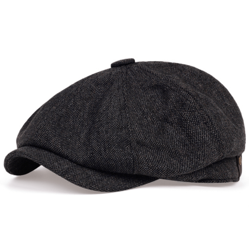 Cappellino retrò con otto pannelli in tessuto tweed a spina di pesce, berretto casual a righe Lino Uomo - - berretto cappellino cappellino retr caps casual hats lino men's hat otto pannelli - Concept Palermo