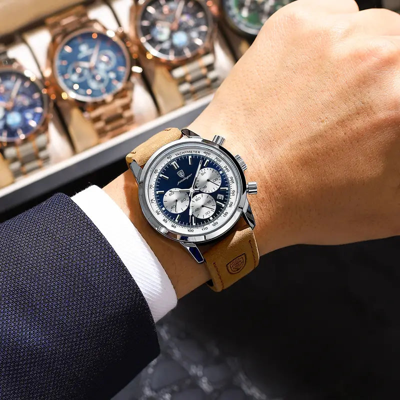 Orologio Uomo LuminousWatch™ Elegante, Luminoso al Buio, Quadrante Blu - Lusso e Stile - - horloges voor mannen lichtgevende wijzers luminouswatch LuminousWatch™ Luxe herenhorloge Luxe horlogerie new_for_google orologi precisietijdmeting saffierglas uomo verstelbaar bandje watches waterbestendig - Concept Palermo