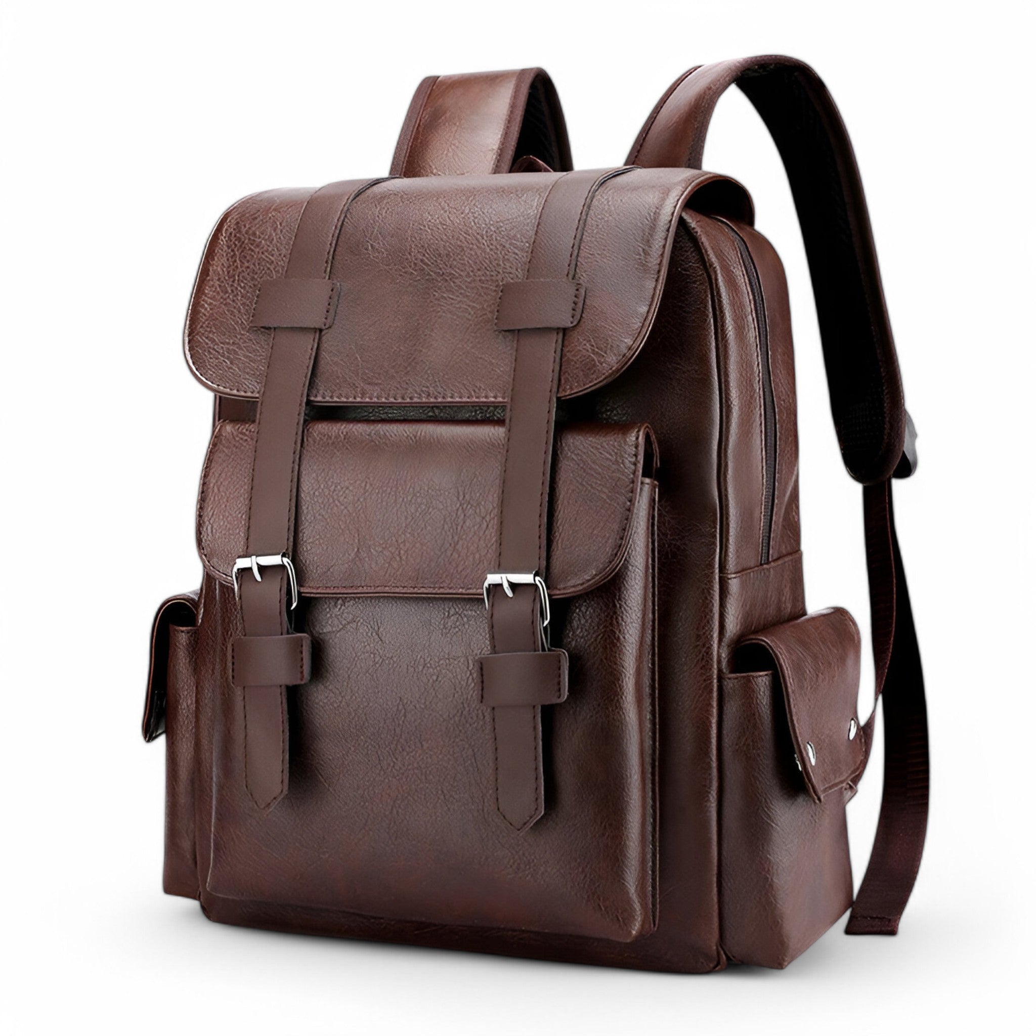 Zaino Uomo in Vera Pelle Nero Elegante per Lavoro o Viaggio - Cioccolato - accessoires bags pelle tassen uomo zaino zaino pelle - Concept Palermo