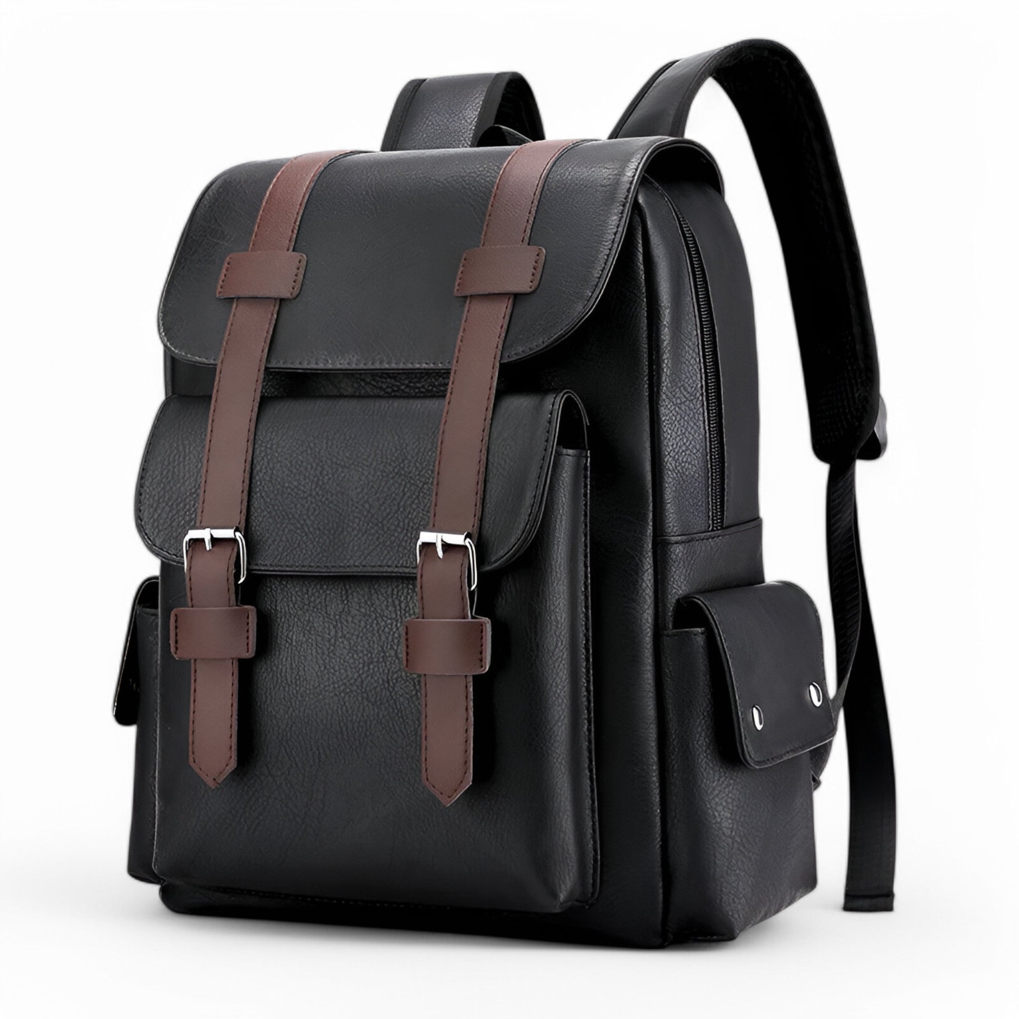 Zaino Uomo in Vera Pelle Nero Elegante per Lavoro o Viaggio - Nero - accessoires bags pelle tassen uomo zaino zaino pelle - Concept Palermo