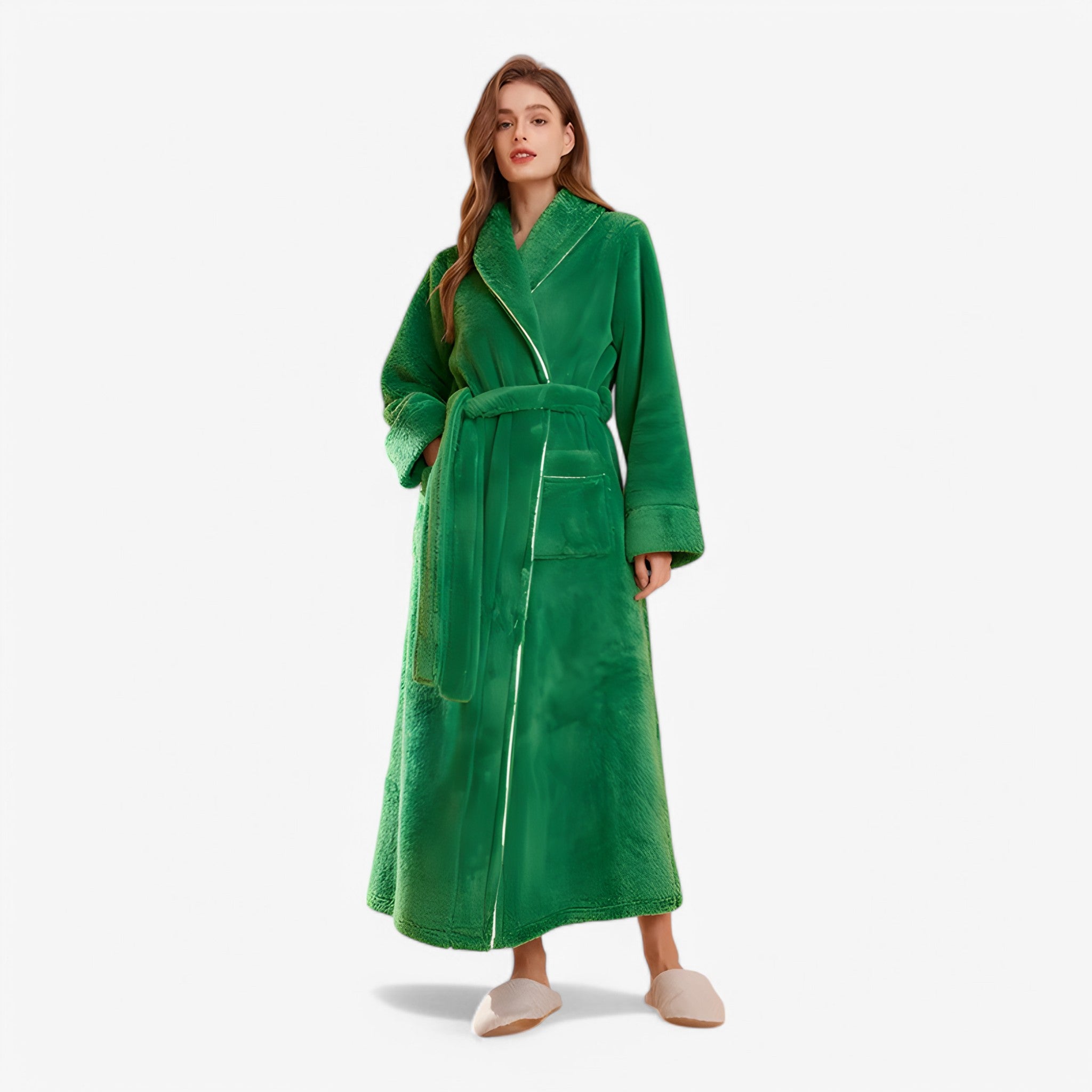 Accappatoio Uomo/Donna in Spugna di Cotone Morbido con Cappuccio, Taglie S-XL - Donna verde - accappatoio Home Decor robes - Concept Palermo