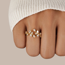 Anello con cristalli 18 carati - Oro - anello anello cristalli carati cristalli HYPOALLERGENIC jewelry Linen Ring ring for women Unisex - Concept Palermo