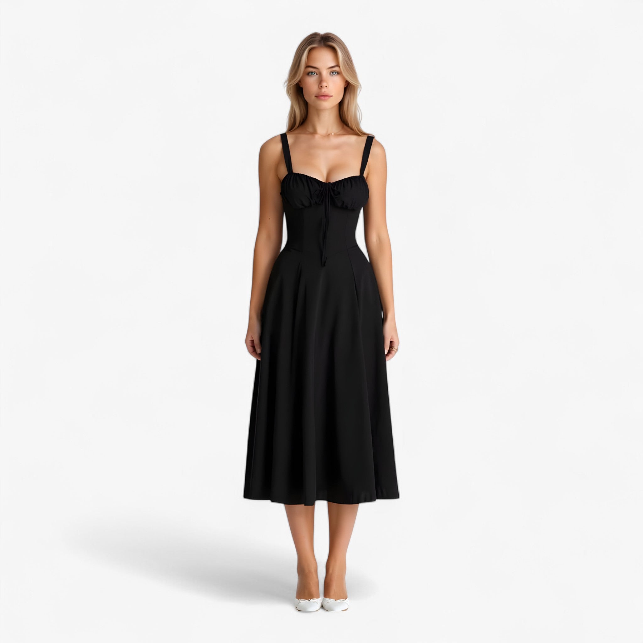 Vestito Donna Viscosa Blu Notte Elegante e Comodo - Nero - breathable dresses casual dresses donna dresses female dress notte vestito vestito donna viscosa - Concept Palermo