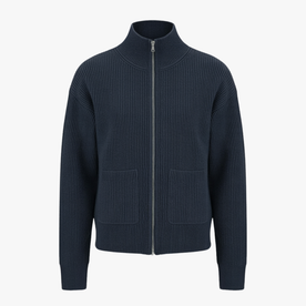 Maglione Uomo a Zip Casual - Blu navy S - abbigliamento quotidiano abiti smart-casual cappotto di maglia casual Linen maglione maglione a maglia maglione a zip maglione casual maglione con cerniera maglione elegante maglione estivo maglione uomo maglioni da uomo Men moda maschile Solid uomo - Concept Palermo