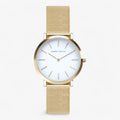 Reloj redondo de malla - refinamiento impecable Gold