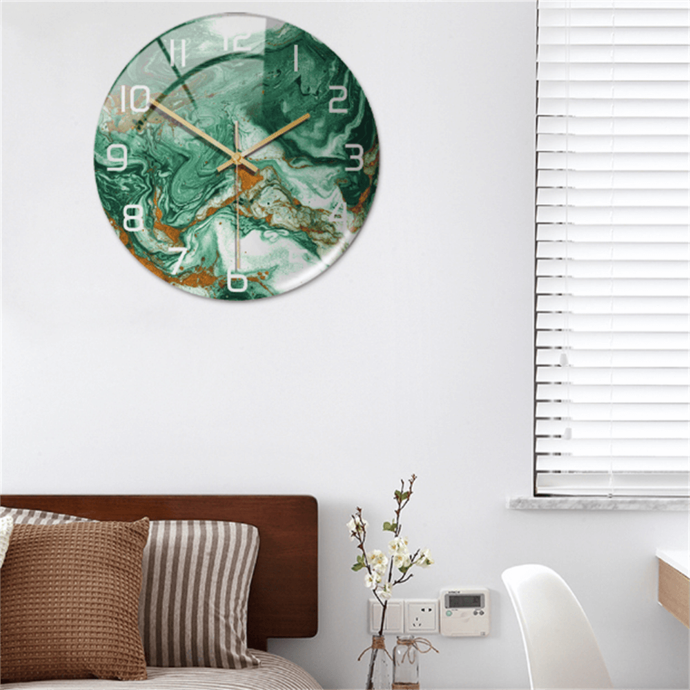 Orologio da Parete Silenzioso Ø30cm, Effetto Marmo Bianco Lusso Moderno per Soggiorno/Ufficio - - clocks marmo orologio orologio marmo tempo wall clocks - Concept Palermo