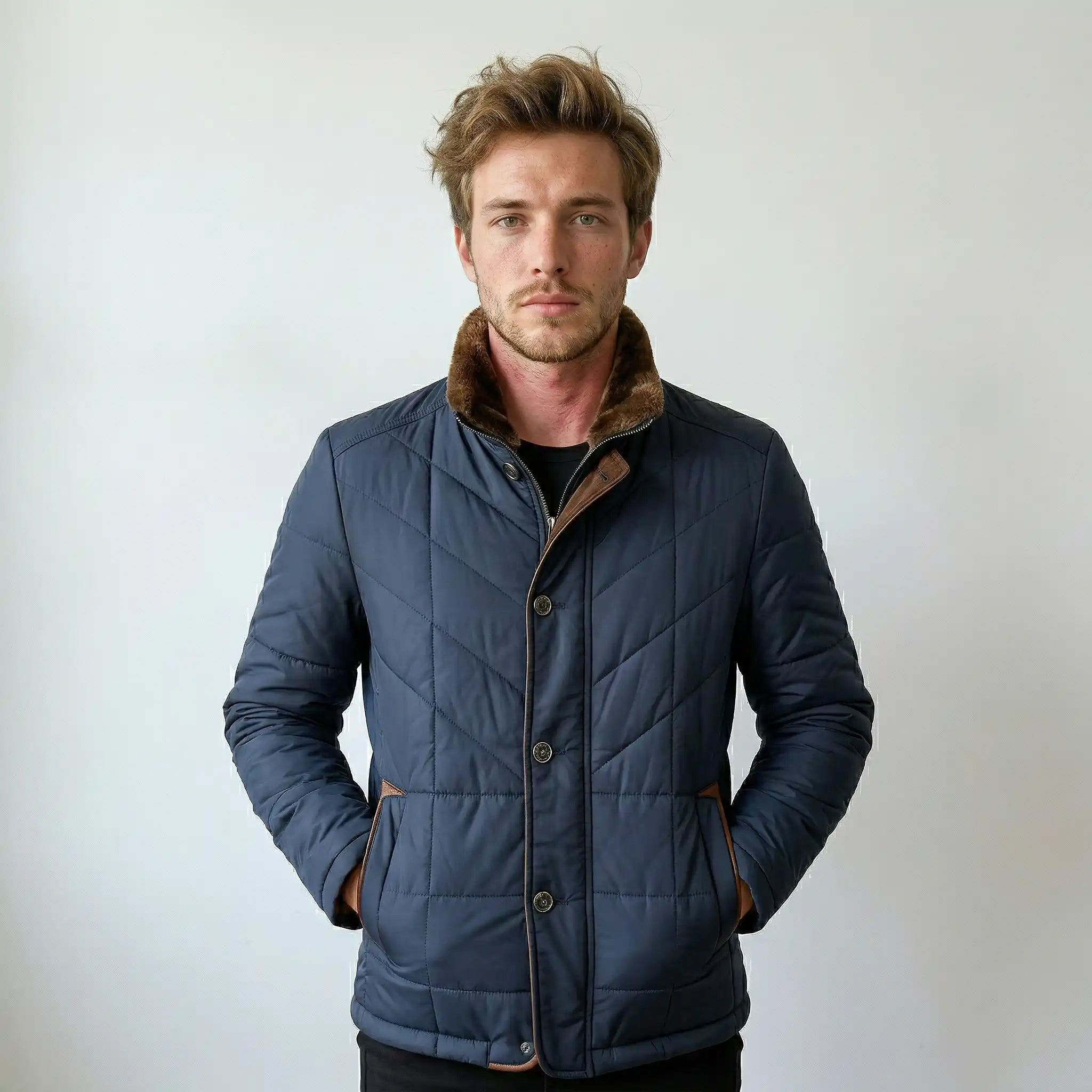 Giacca Uomo Tessuto Tecnico Nero Elegante Termica - - giacca giacca uomo men's coats & jackets tecnico termica tessuto uomo - Concept Palermo