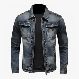 Giacca Uomo Denim Blu Classica Versatile in Cotone, Taglie S-XL - S - 121 classica Cotton denim giacca giacca uomo Men men's coats & jackets Solid uomo versatile - Concept Palermo