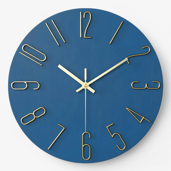 Orologio da Parete Moderno Silenzioso Design Uomo, Grande 60cm, Nero Metallo - Blu - Linen Men orologio orologio parete P254 parete uomo wall clocks - Concept Palermo