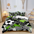 CoolCovers - Edredón infantil con tema de fútbol Juego de ropa de cama de algodón y poliéster