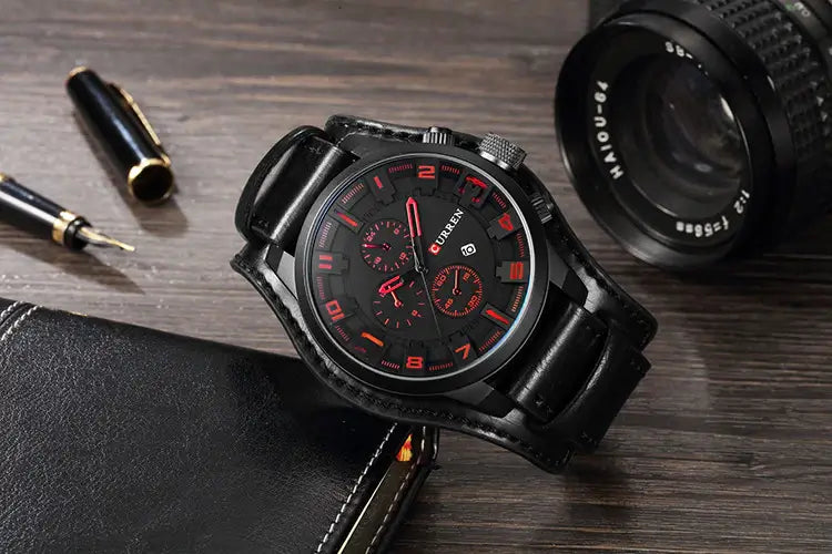 Orologio cronografo da uomo in pelle - - cronografo new_for_google_may orologio orologio cronografo pelle uomo Watches - Concept Palermo