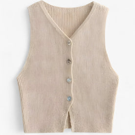 Gilet in maglia beige Donna - Beige - donna gilet gilet maglia Linen maglia Solid vests Women women's top clothes - Concept Palermo