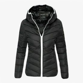 Giubbotto Imbottito Moderno - NERO - giubbotto giubbotto imbottito imbottito Linen Solid Women women's coats & jackets - Concept Palermo