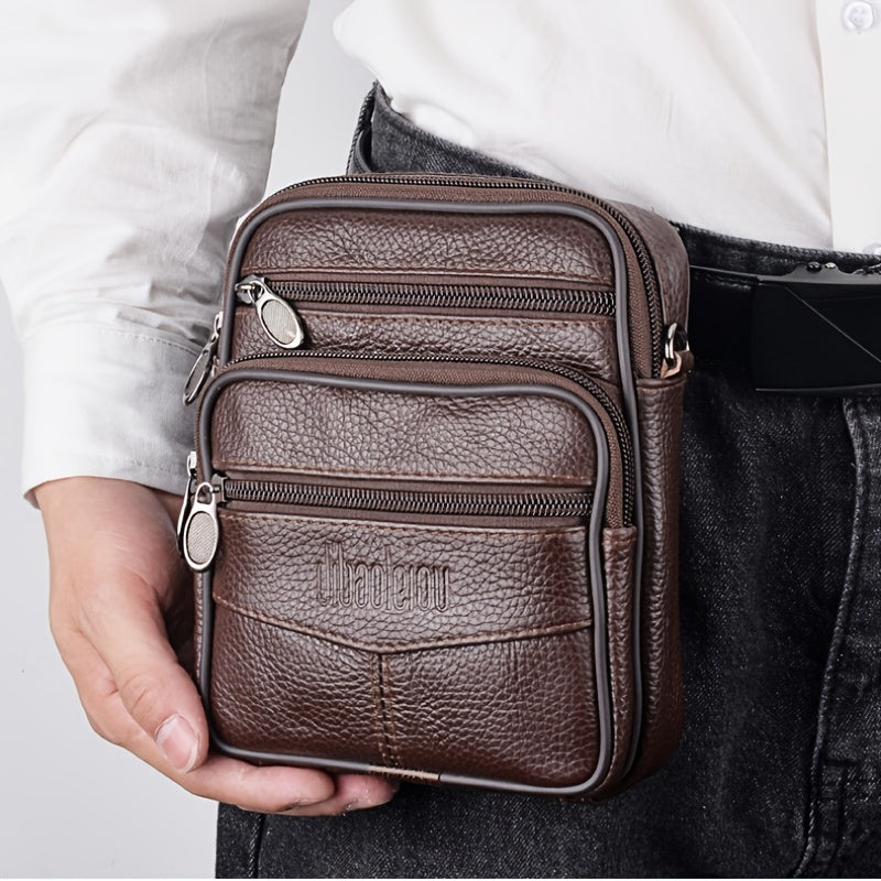 Borsa a Tracolla Uomo in Vera Pelle Nera - Nuova Collezione - - bags bags for men borsa borsa tracolla Crossbody Bags pelle Shoulder & Crossbody Bags tracolla uomo - Concept Palermo