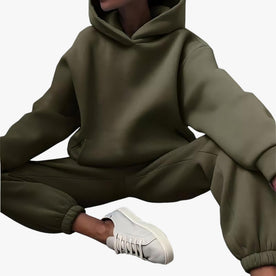 Set Giacche a Cappuccio Invernali Valeria - Calore accogliente per le giornate fredde Uomo - Verde chiaro - 2 piece accogliente calore cappuccio fredde giacche giacche cappuccio giornate invernali Linen Men outdoor set Solid trends women - Concept Palermo