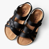 Lichte en comfortabele zwarte leren zomersandalen voor heren