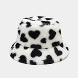 BEATRIX - Dames winter vissershoed met hartprint en imitatiebont