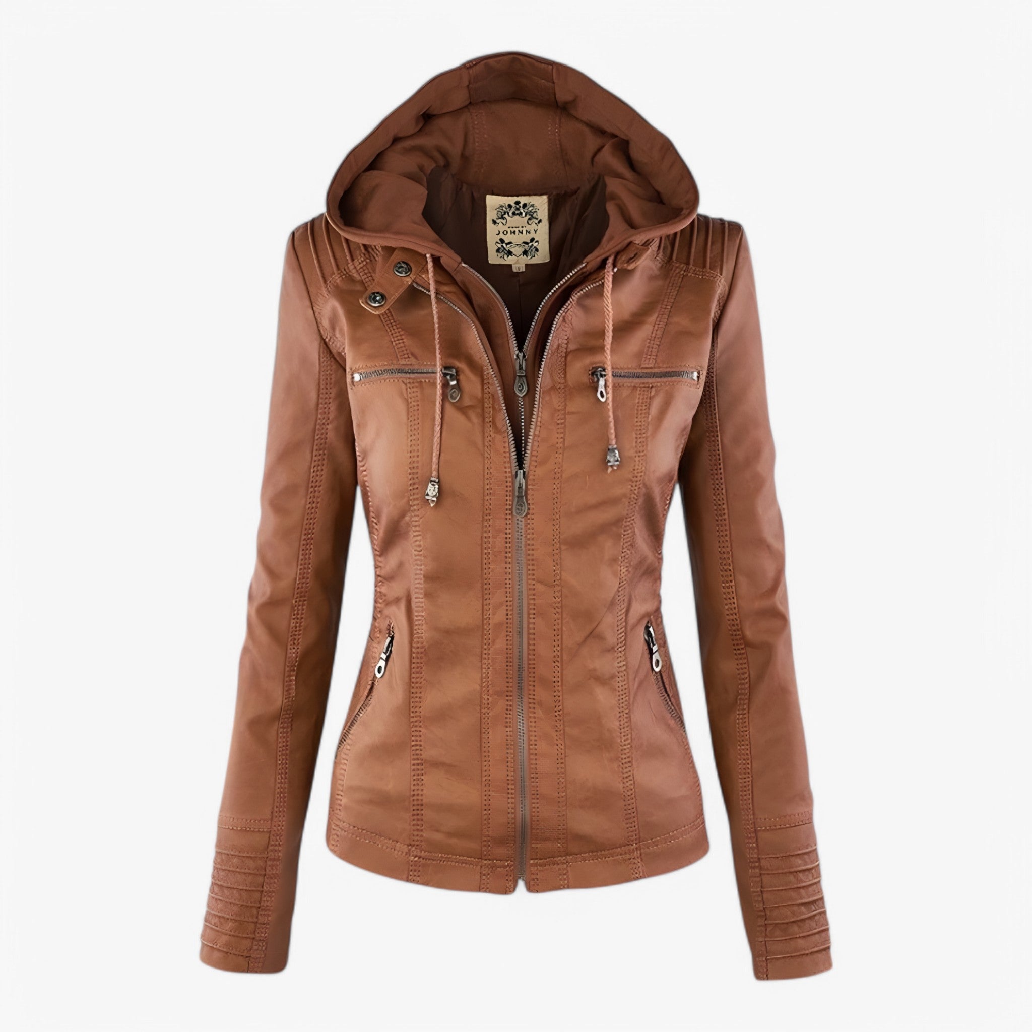 Giacca in Pelle Italiana - Marrone Chiaro S - giacca giacca pelle italiana Jassencollectie pelle women's coats & jackets - Concept Palermo