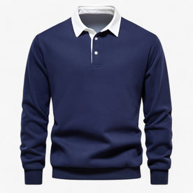 Polo in Fleece - La Scelta Ideale per Comfort e Calore Incomparabili Uomo - Blu scuro - calore CASUAL comfort COTTON fleece Heren incomparabili MEN men's sweater MÄNNER polo polo fleece Polyester Pullover & Jacken scelta Solid Tops - Concept Palermo