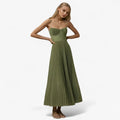 Vestido maxi plisado para mujer