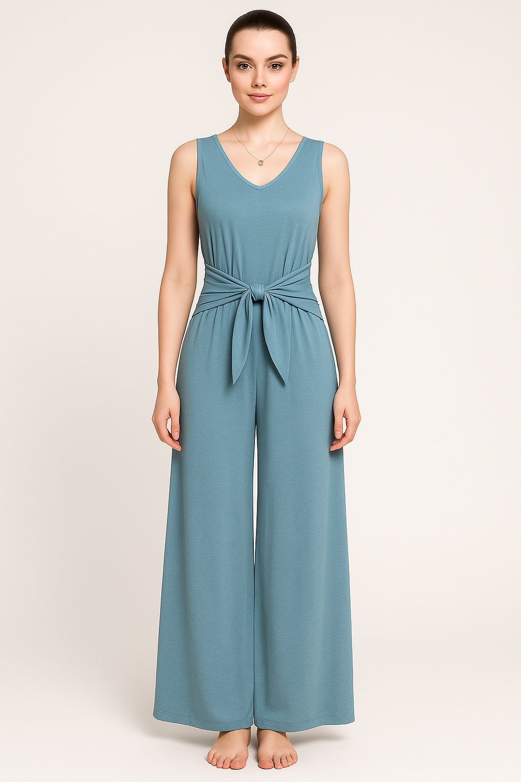 Tuta estiva con scollo a V e cintura annodata - - 12/28/2024 annodata cintura estiva GOOD jumpsuit one-pieces scollo Summer/Jumpsuit tuta tuta estiva - Concept Palermo
