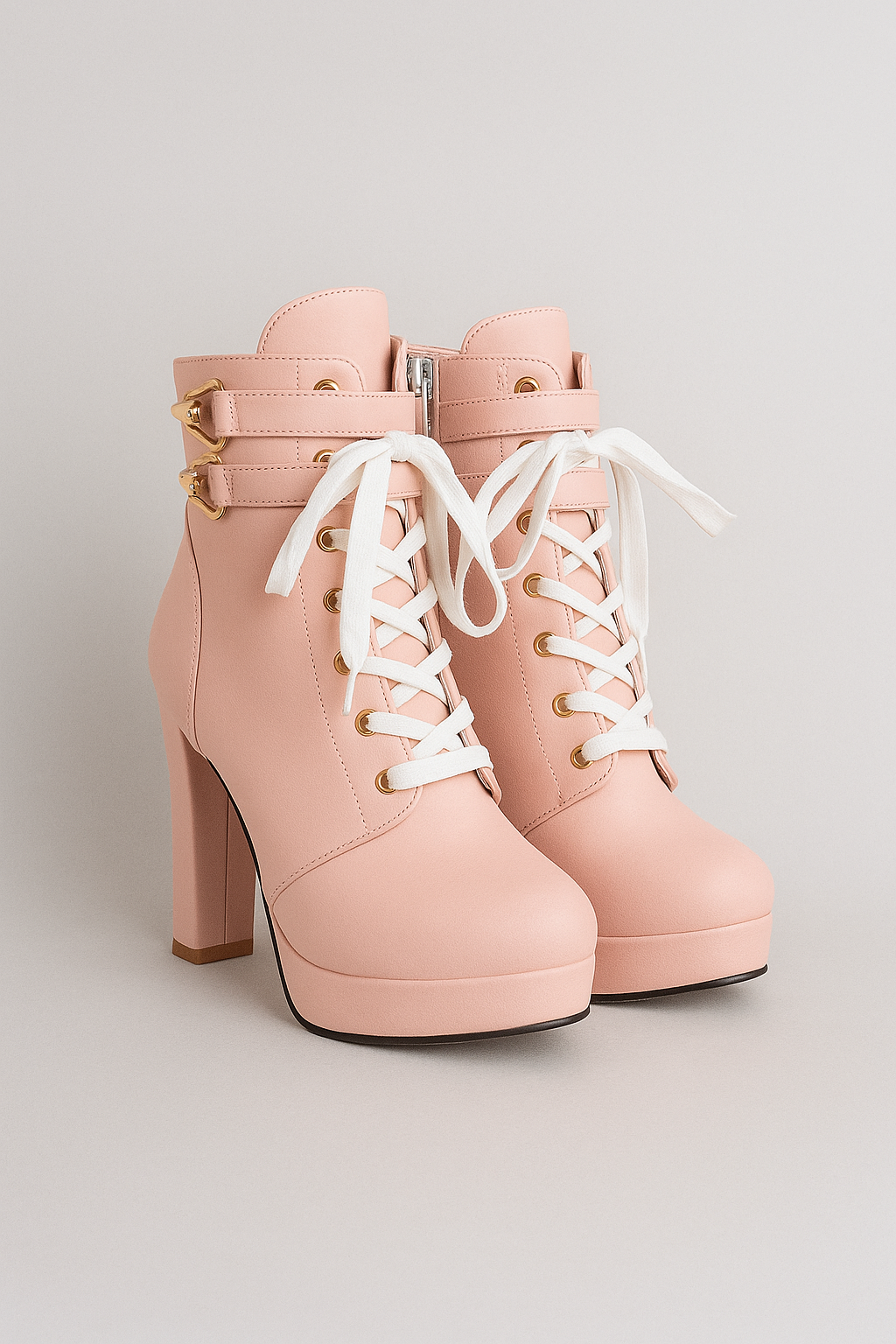 Stivaletti alla Caviglia con Tacco Alto e Dettagli in Metallo - Rosa - alla BOOTS Boots & Shoes caviglia dettagli metallo shoes stivaletti stivaletti alla tacco - Concept Palermo