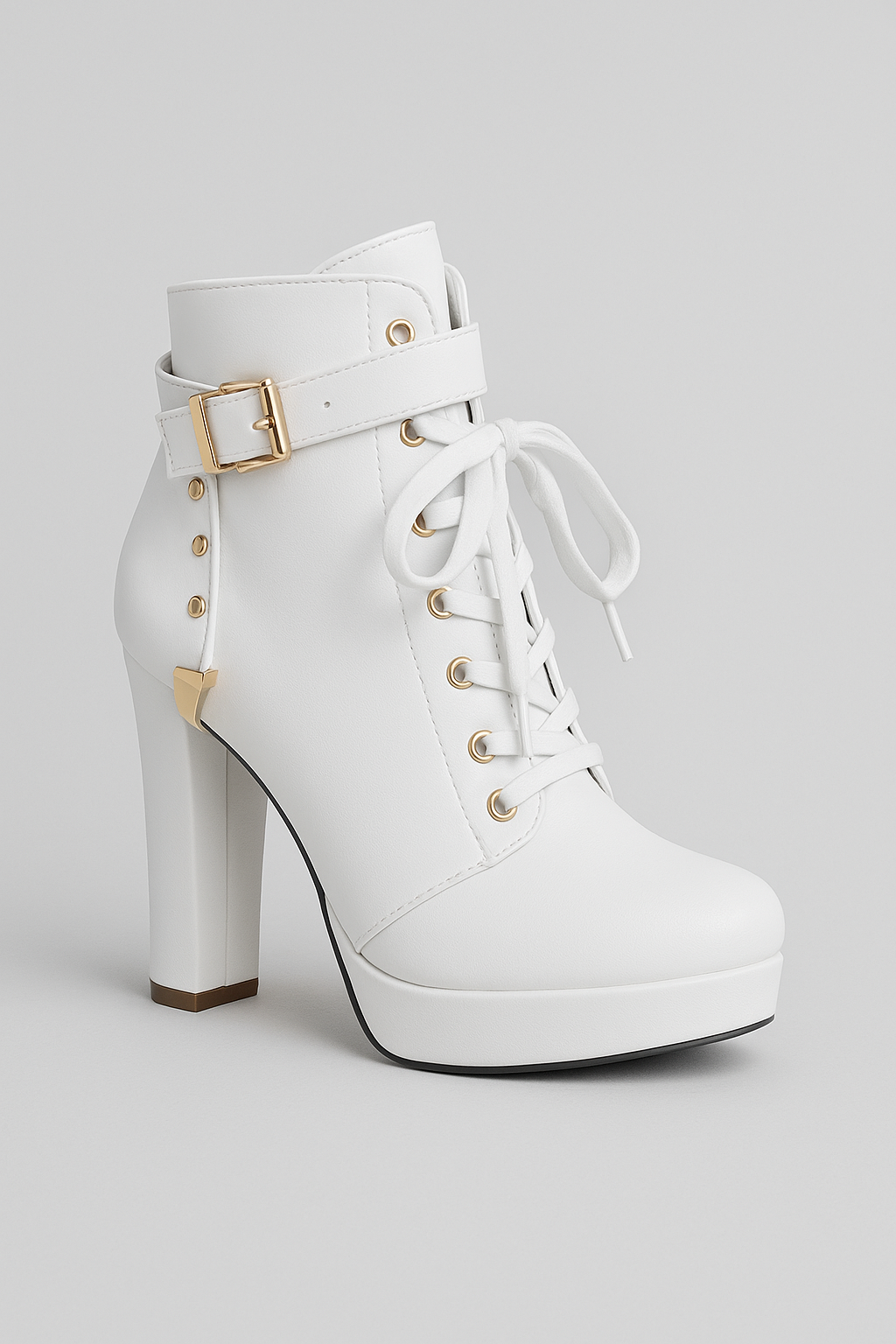 Stivaletti alla Caviglia con Tacco Alto e Lacci Pelle - Bianco - alla BOOTS Boots & Shoes caviglia lacci pelle shoes stivaletti stivaletti alla tacco - Concept Palermo