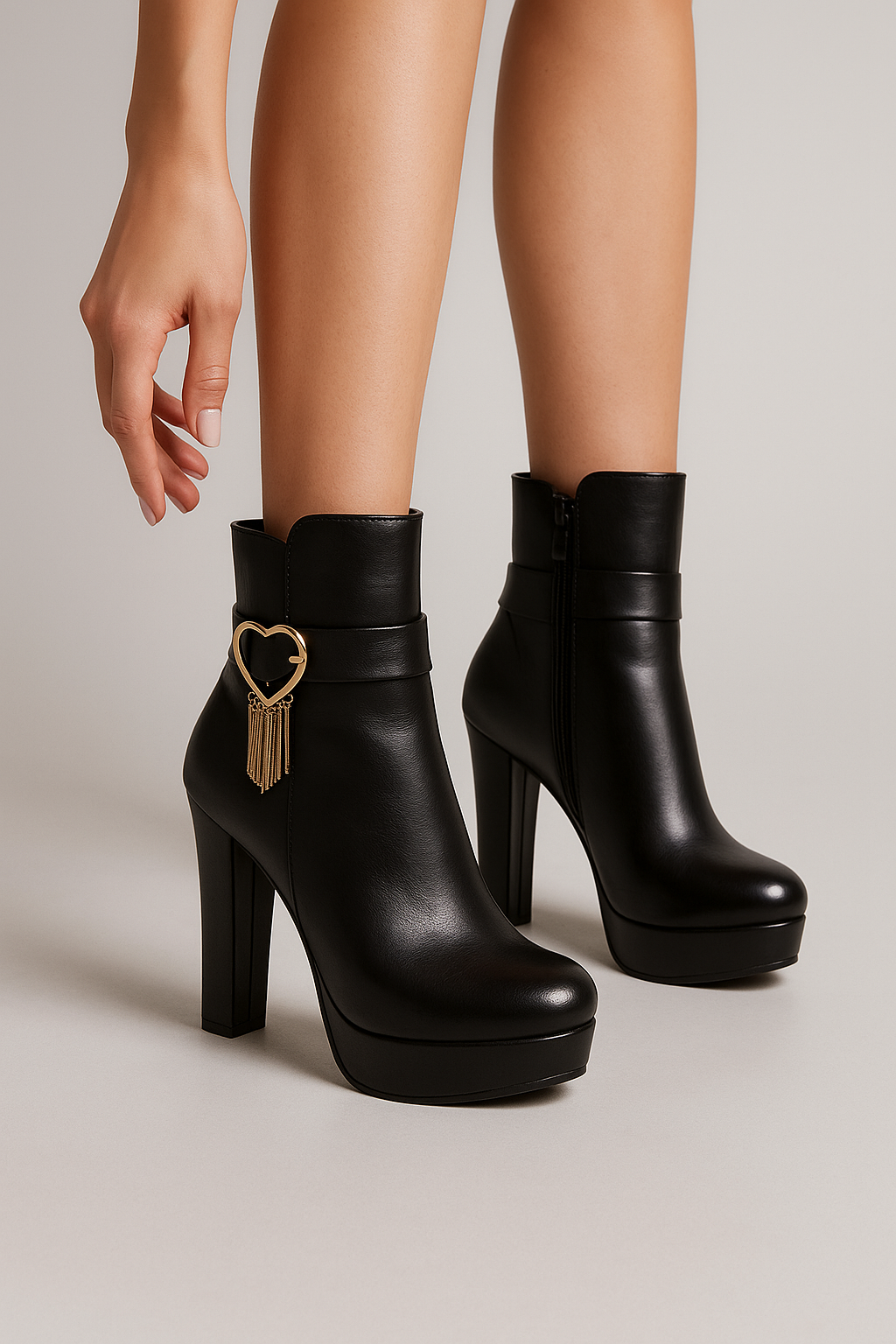 Stivaletti Uomo Eleganti con Tacco Alto e Charm a Cuore - Design Moderno - - BOOTS Boots & Shoes charm cuore shoes stivaletti stivaletti tacco tacco uomo - Concept Palermo