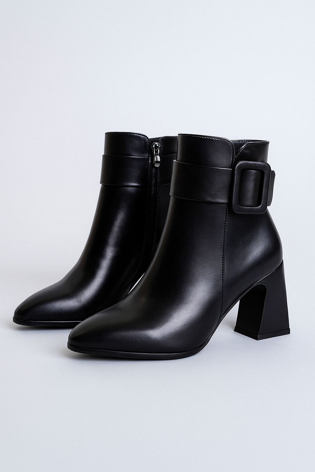 Stivaletti con Tacco Alto e Fibbia Regolabile Donna - Nero - BOOTS Boots & Shoes donna fibbia regolabile shoes shoes for women shoes woman Shoes women stivaletti stivaletti tacco tacco womens shoes - Concept Palermo