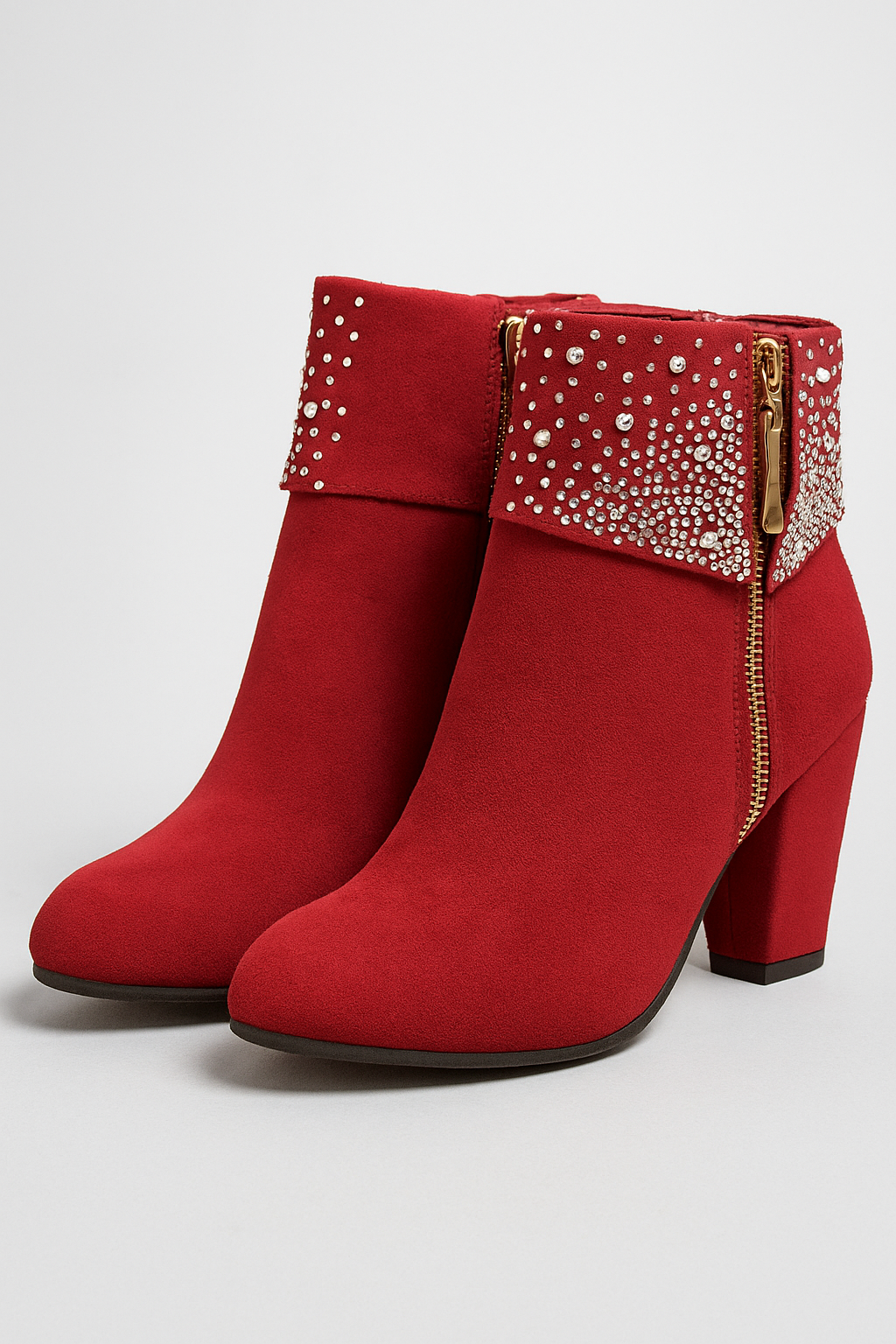 Stivaletti con Tacco Alto e Dettagli in Strass Donna - Rosso - BOOTS Boots & Shoes dettagli donna shoes shoes for women shoes woman Shoes women stivaletti stivaletti tacco strass tacco woman shoes summer 2025 - Concept Palermo