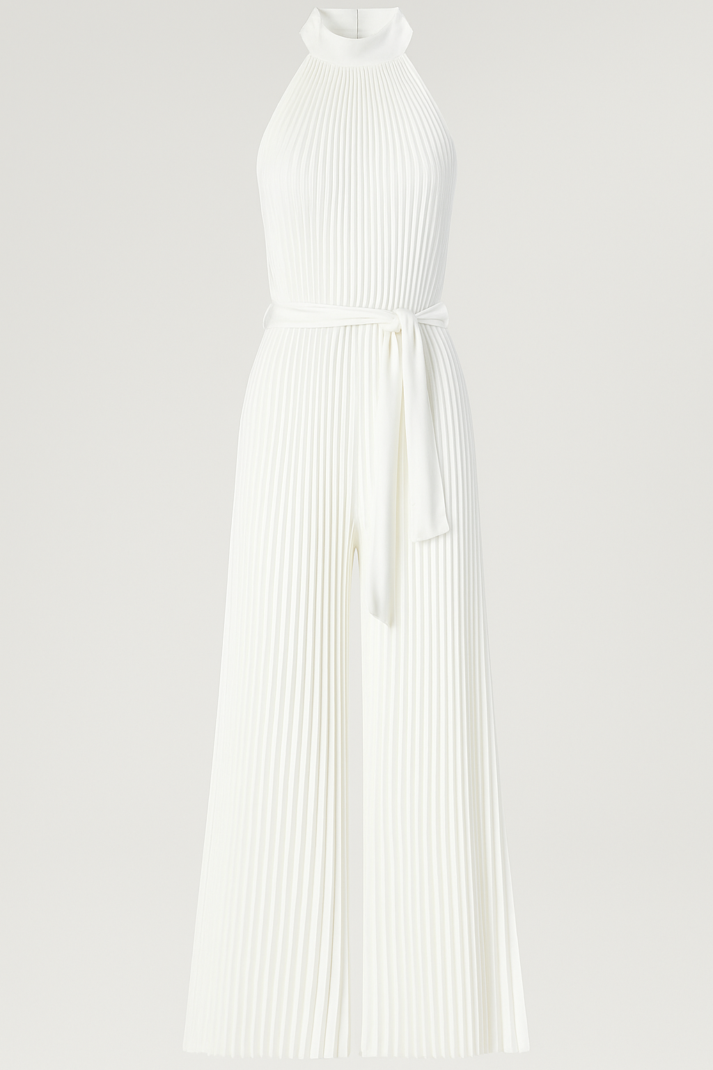 Tuta Plissettata con Collo Halter e Cintura in Vita Uomo - Bianco - 12/28/2024 cintura collo halter one-pieces plissettata Summer/Jumpsuit tuta tuta plissettata uomo - Concept Palermo