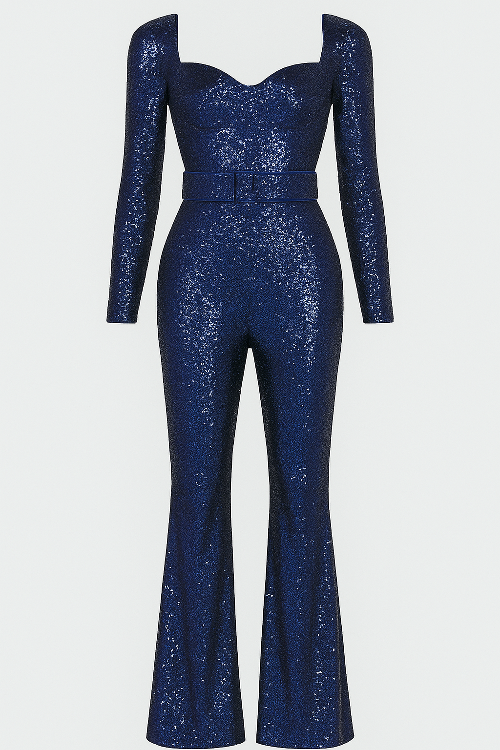 Tuta Luminosa con Paillettes e Maniche Lunghe - Blu - 12/28/2024 jumpsuit luminosa lunghe maniche one-pieces paillettes Summer/Jumpsuit tuta tuta luminosa - Concept Palermo