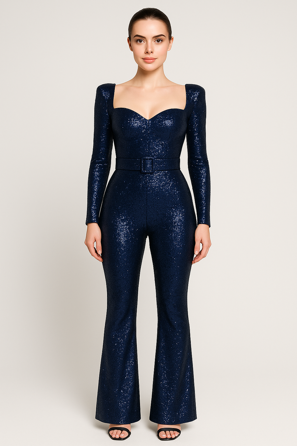 Tuta Luminosa con Paillettes e Maniche Lunghe - - 12/28/2024 jumpsuit luminosa lunghe maniche one-pieces paillettes Summer/Jumpsuit tuta tuta luminosa - Concept Palermo