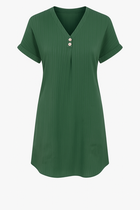 Abito estivo casual in cotone a coste con bottoni decorativi Donna - Verde - +5 abito abito estivo bottoni casual coste cotone Cotton decorativi donna GOOD OLD Solid Spring Summer Summer/Dresses Women - Concept Palermo