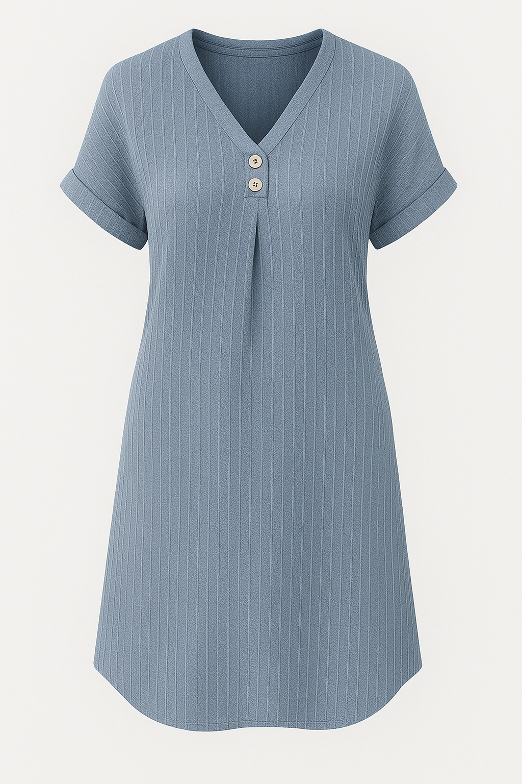 Abito estivo casual in cotone a coste con bottoni decorativi Donna - Blu - +5 abito abito estivo bottoni casual coste cotone decorativi donna GOOD OLD Summer/Dresses - Concept Palermo
