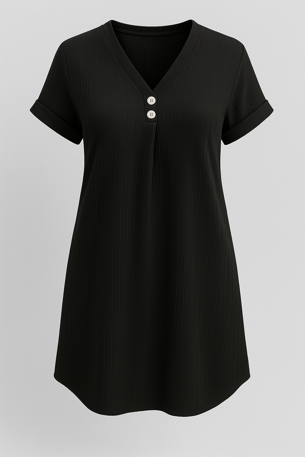 Abito estivo casual in cotone a coste con bottoni decorativi Donna - Nero - +5 abito abito estivo bottoni casual coste cotone decorativi donna GOOD OLD Summer/Dresses - Concept Palermo