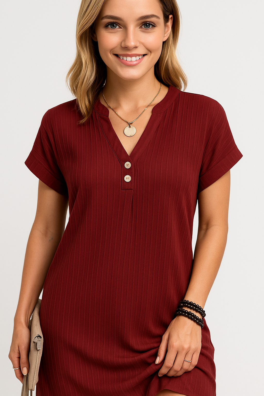Abito estivo casual in cotone a coste con bottoni decorativi Donna - - +5 abito abito estivo bottoni casual coste cotone decorativi donna GOOD OLD Summer/Dresses - Concept Palermo