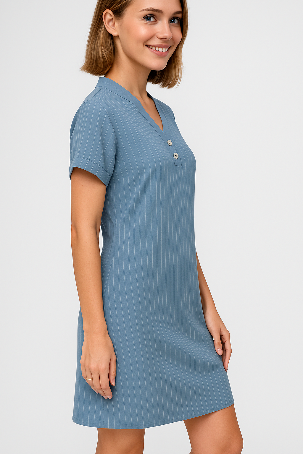 Abito estivo casual in cotone a coste con bottoni decorativi Donna - - +5 abito abito estivo bottoni casual coste cotone decorativi donna GOOD OLD Summer/Dresses - Concept Palermo