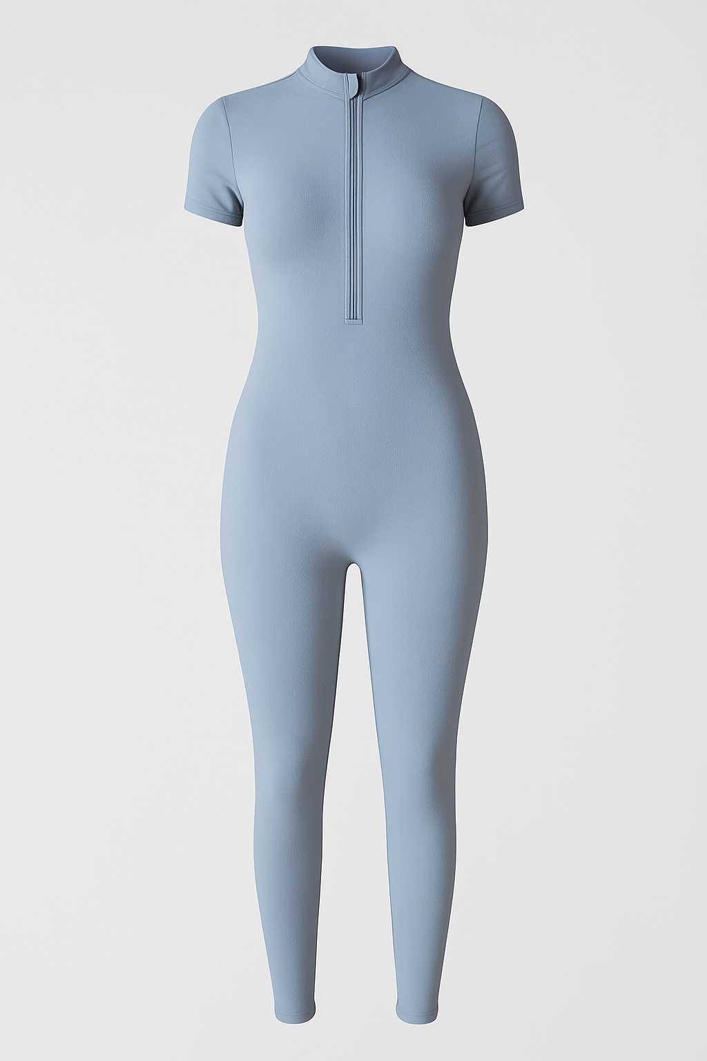 Tuta Sportiva Elasticizzata a Maniche Corte con Zip Frontale - Blu - Casual/Sporty corte elasticizzata frontale maniche set sportivo uomo sportiva sports tuta tuta sportiva women's sportswear - Concept Palermo