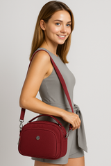 Lichte, duurzame nylon schoudertas met compact design