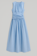 Vestito midi a figura con spalline sottili e spacco laterale Donna