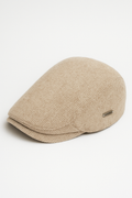 Gorra plana clásica de tejido mixto de algodón beige para hombre
