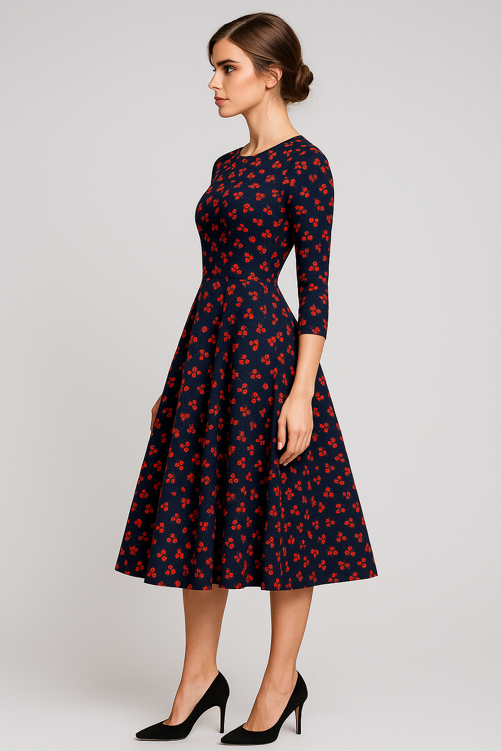 Vestito midi con stampa floreale e maniche 3/4 Donna - - ADULT donna dresses Fashion & Casual floreale Frauen Kleider maniche midi stampa vestito vestito midi - Concept Palermo